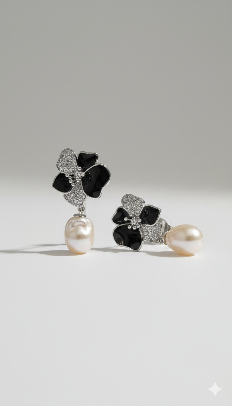 Orchid shape with a pearl