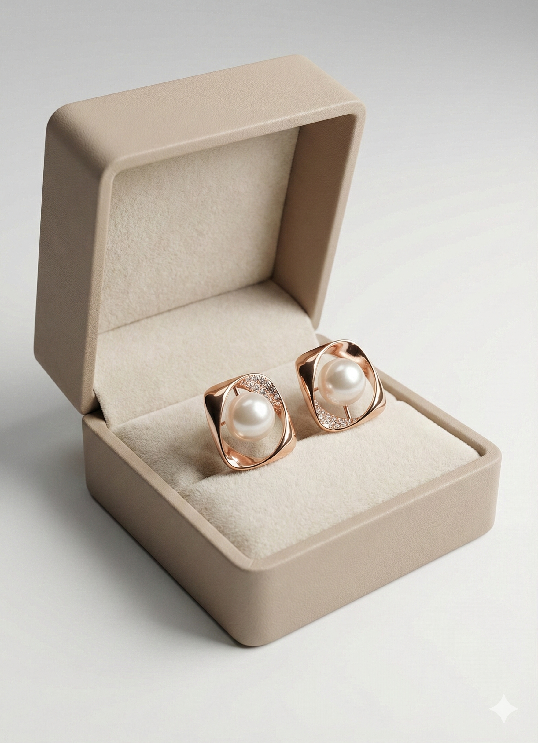 Geometric Cage Pearl Earring