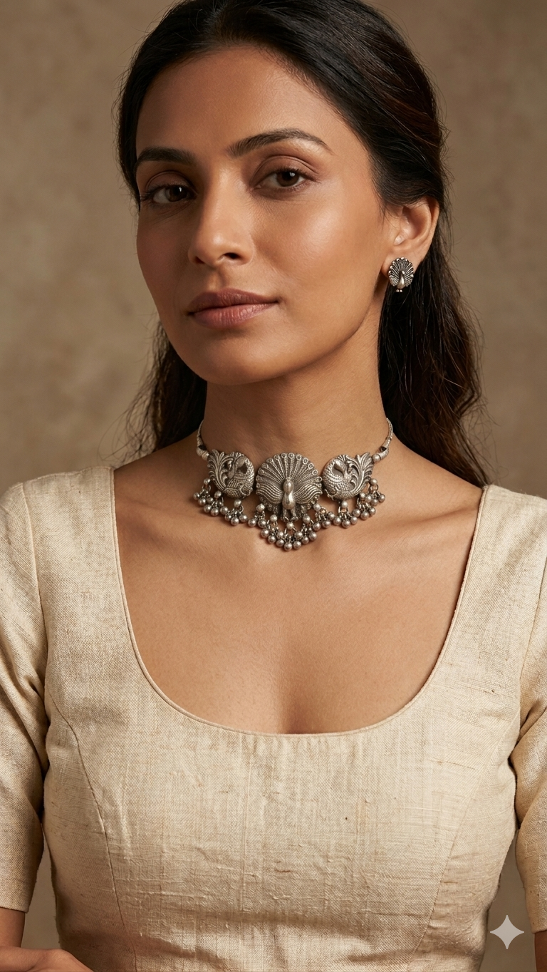 Traditional Peacock Silver Set