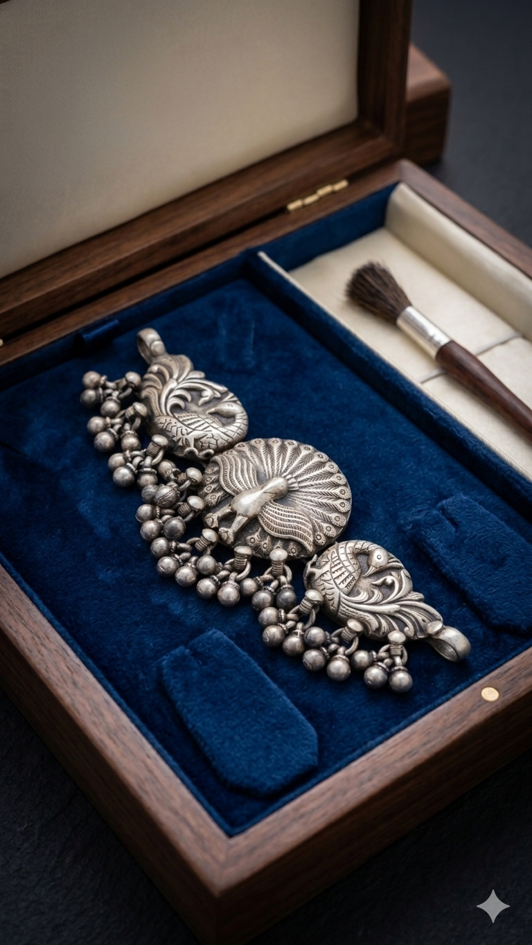Traditional Peacock Silver Set