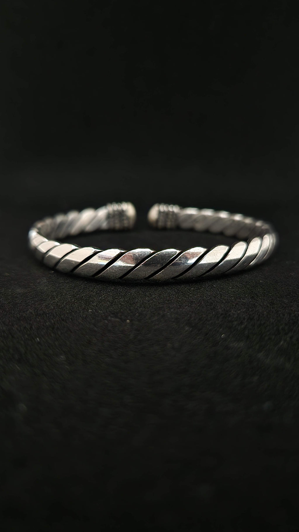 Braided Silver Twisted Cuff