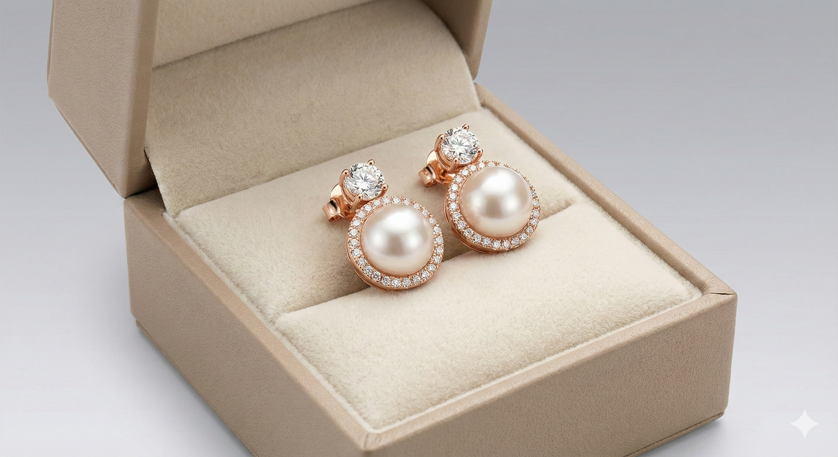 Rose Gold Pearl Studs