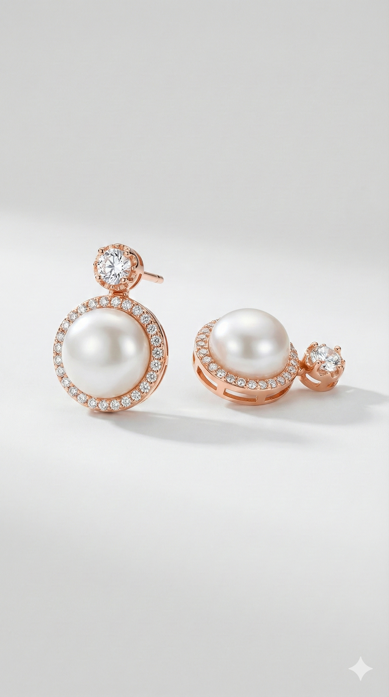Rose Gold Pearl Studs