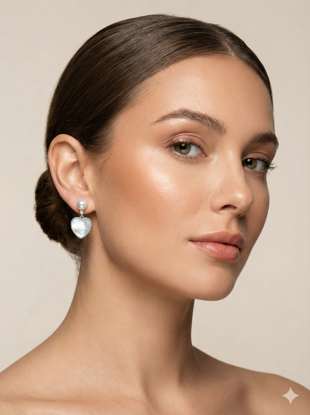 Pearl & Heart Drop Earring