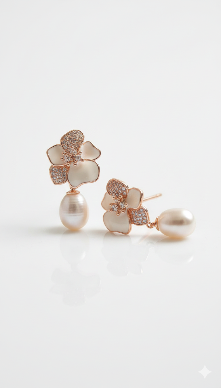 Orchid cultural Pearl Earrings