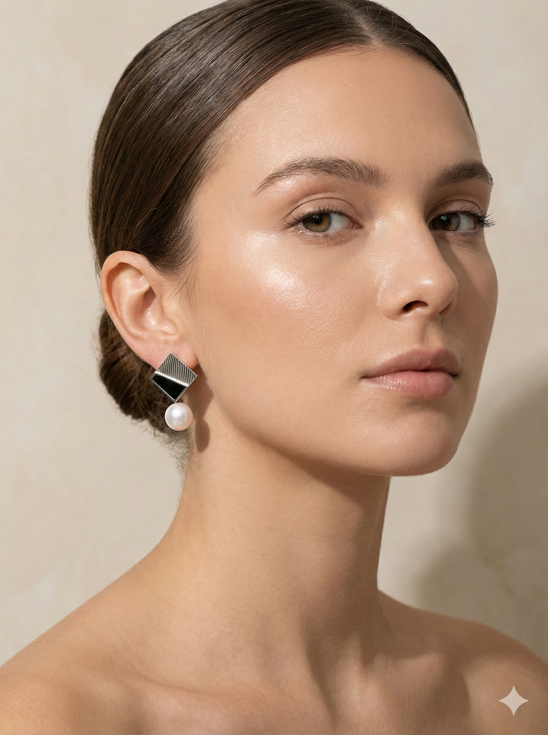 Ribbed silver & Smooth Enamel Drops