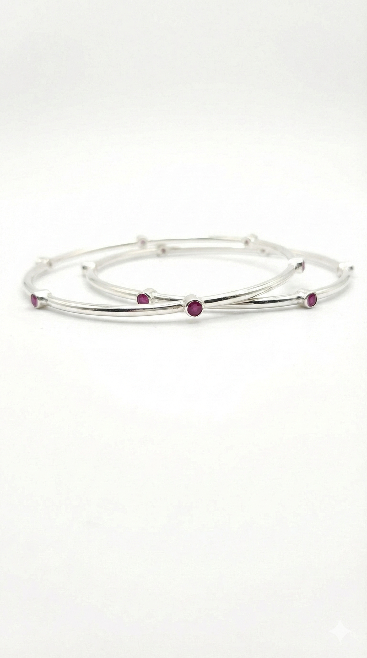 Bezel - set Pink stone Bangles