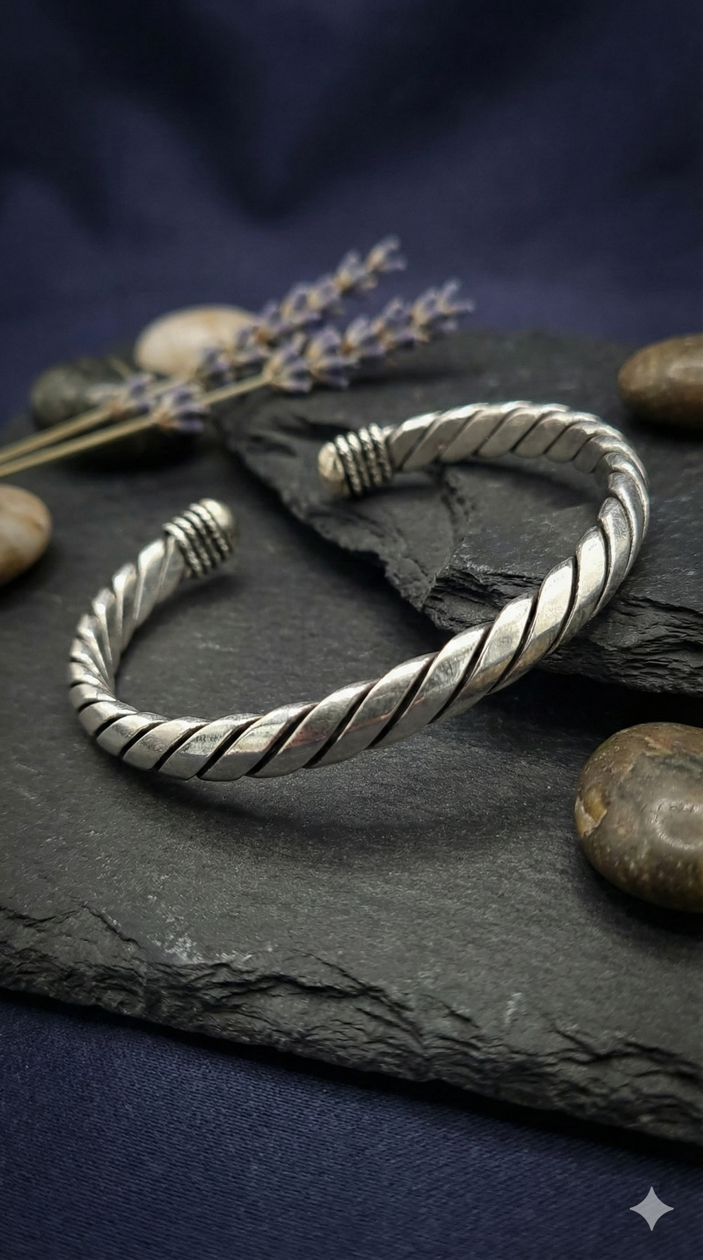 Braided Silver Twisted Cuff