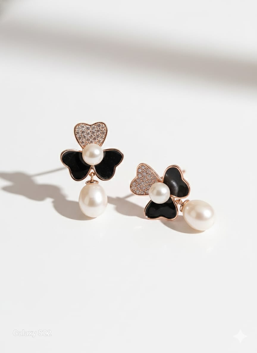 flower/Butterfly shape with pearl drop