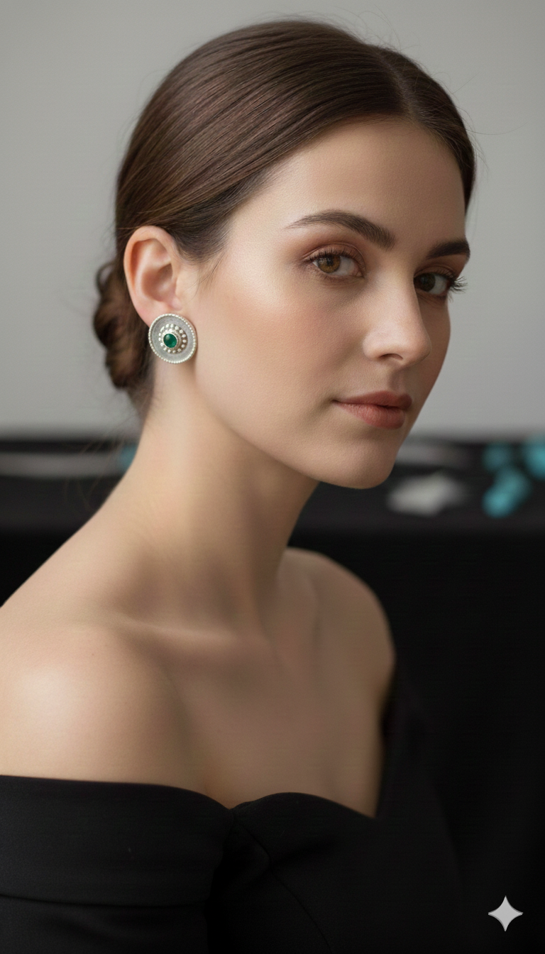 Artisan Green Onyx Studs