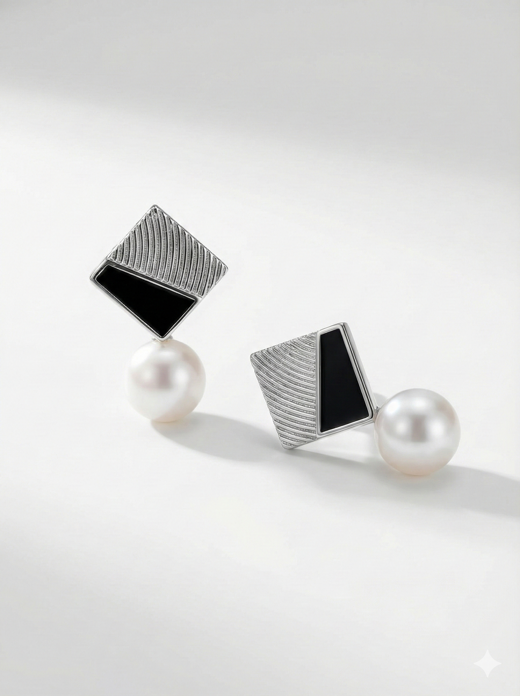 Ribbed silver & Smooth Enamel Drops