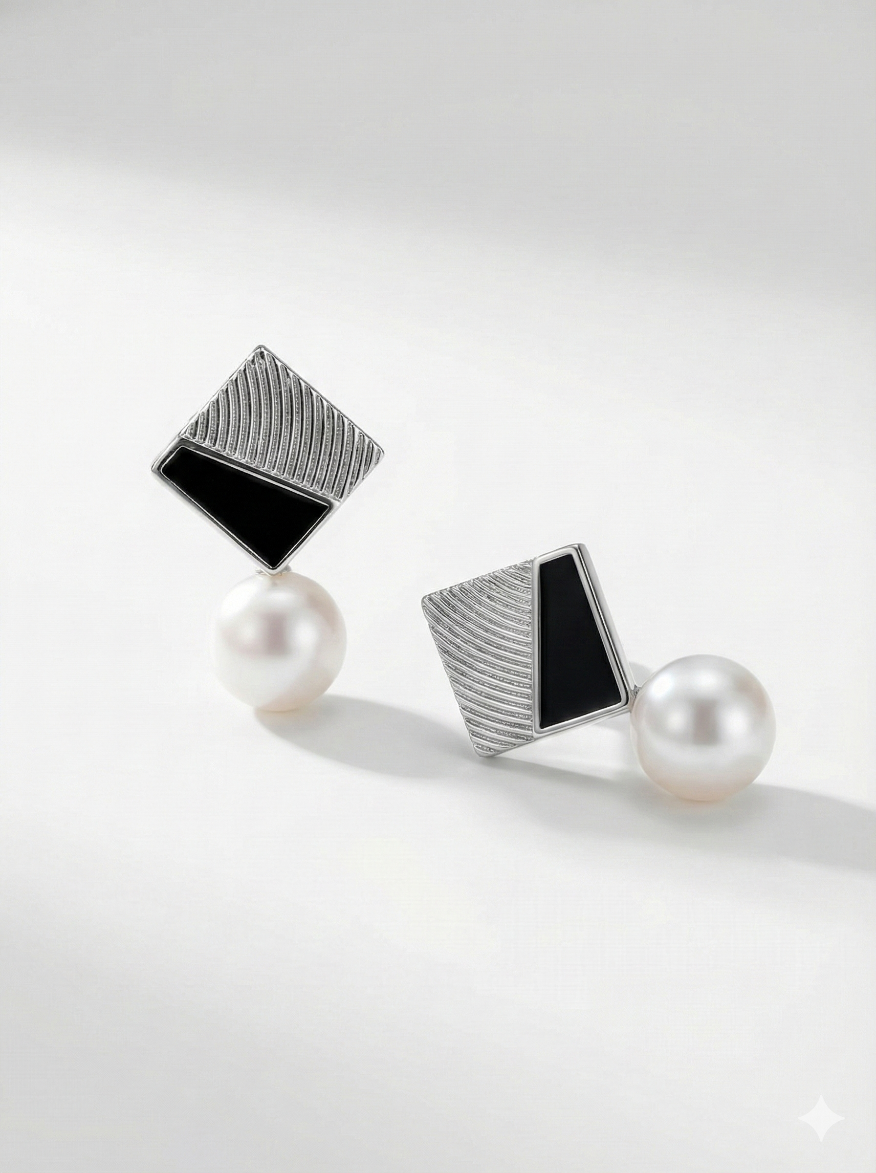 Ribbed silver & Smooth Enamel Drops