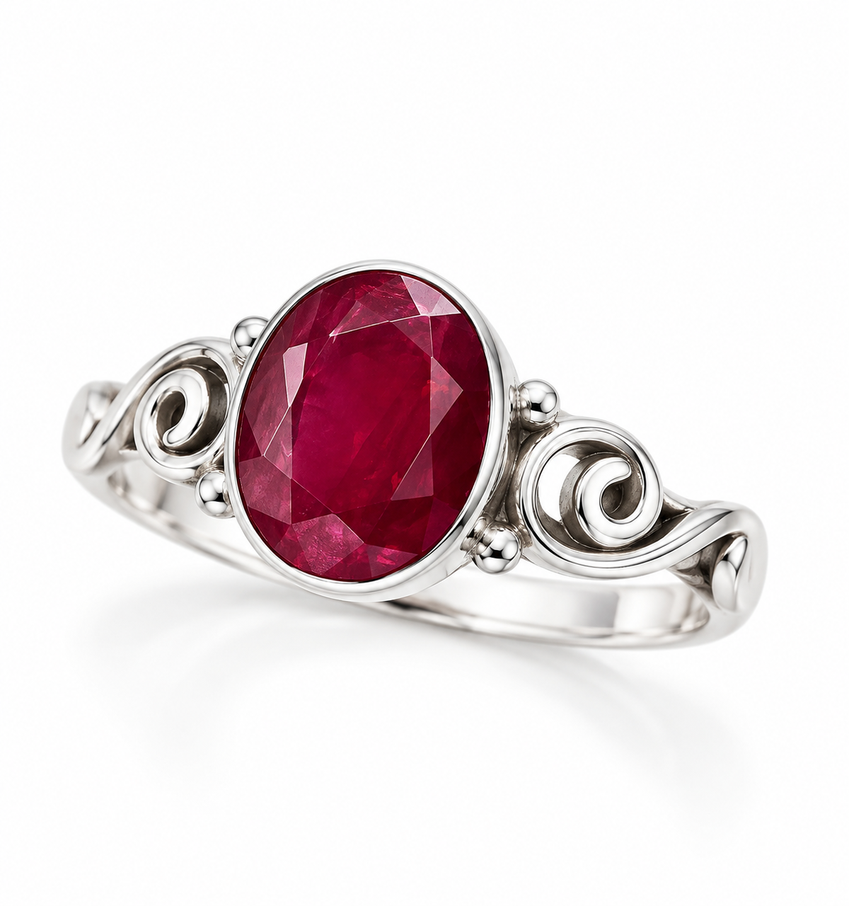 Ruby Oval Ring by Myrah Jewels