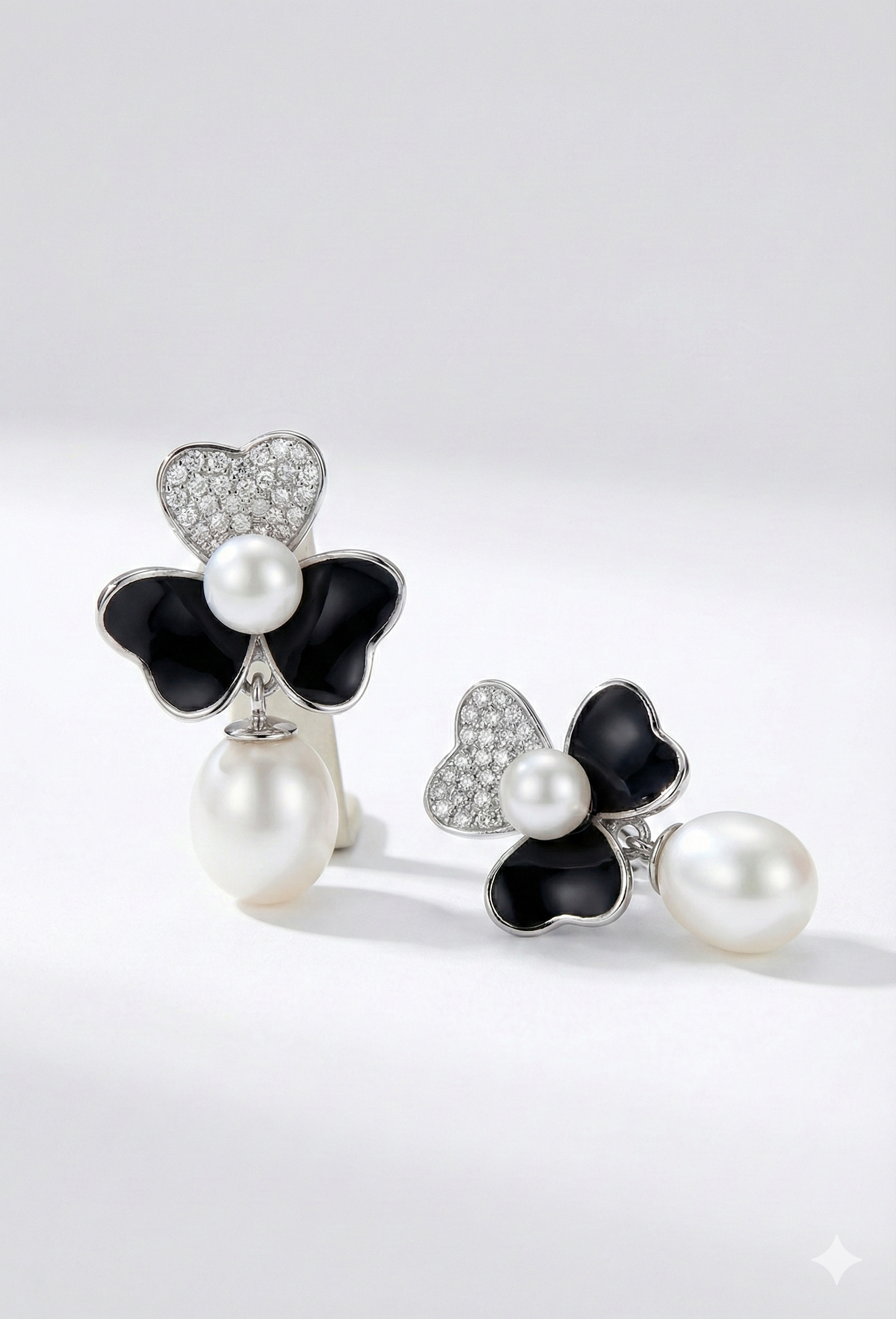flower/ Butterfly shape with Pearl Drop