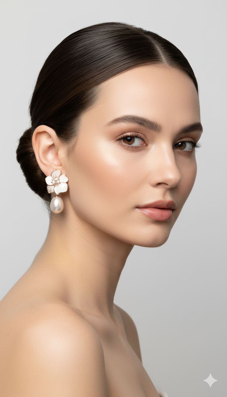 Orchid cultural Pearl Earrings