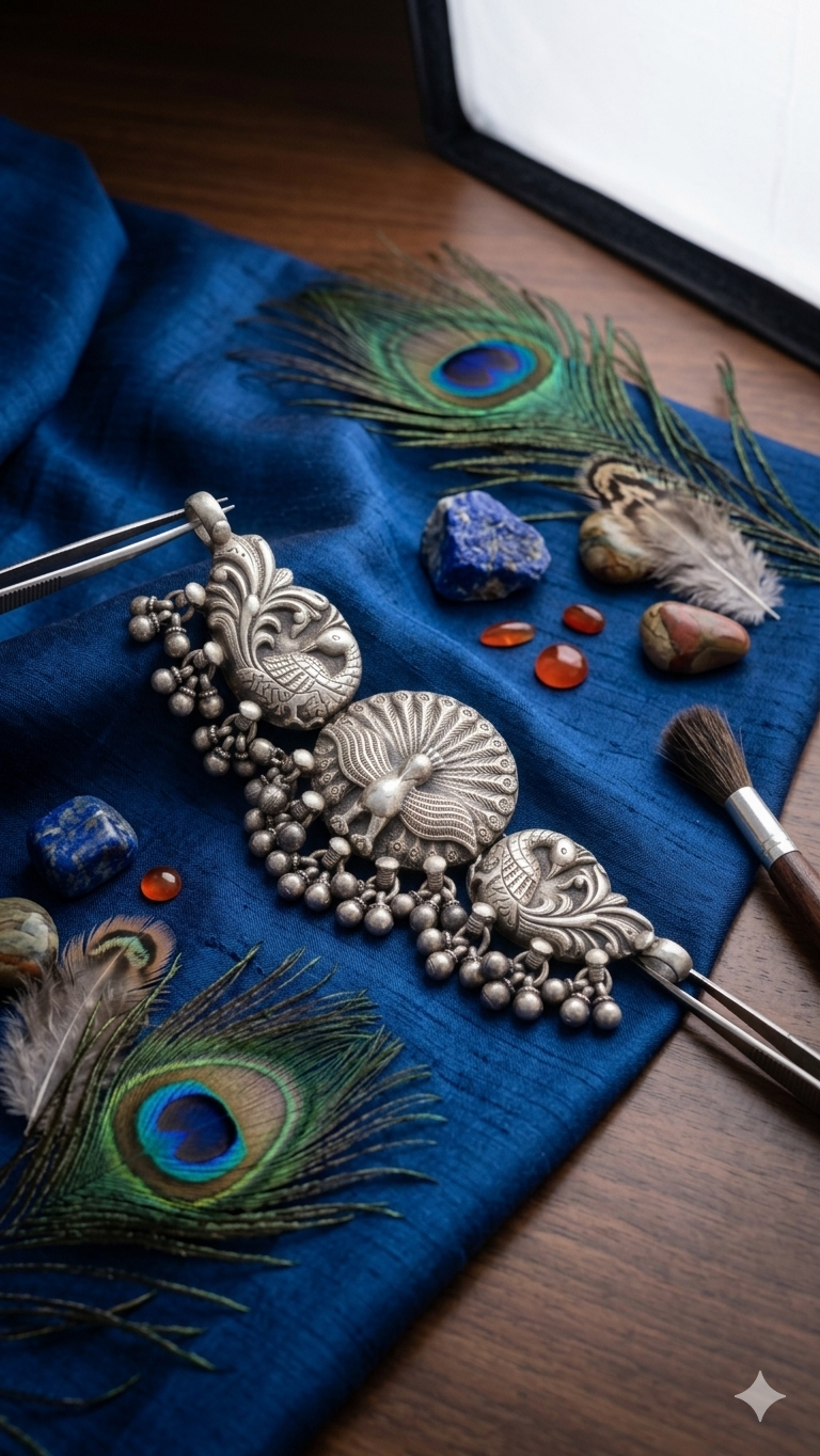 Traditional Peacock Silver Set
