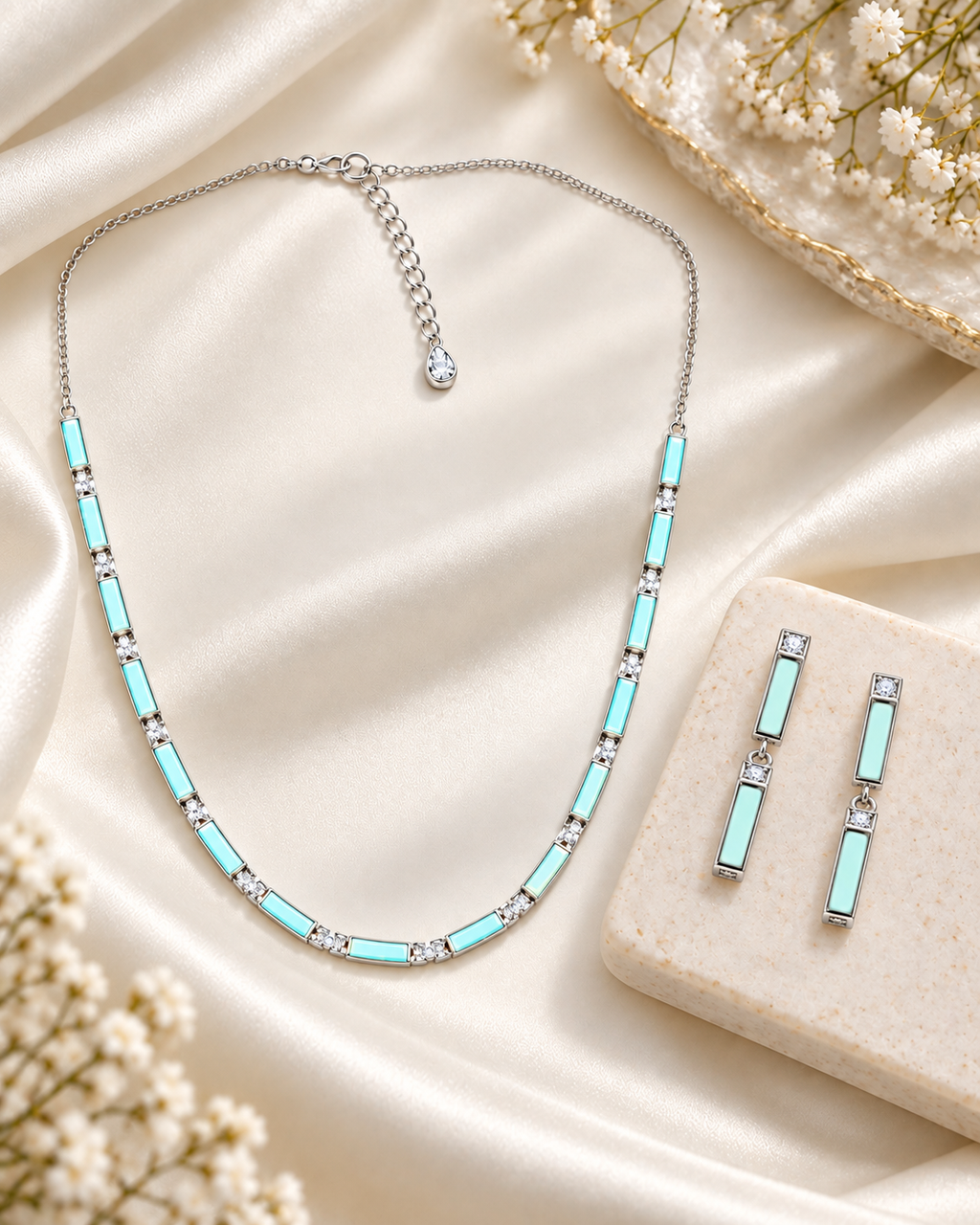 Aqua Glow Necklace Set