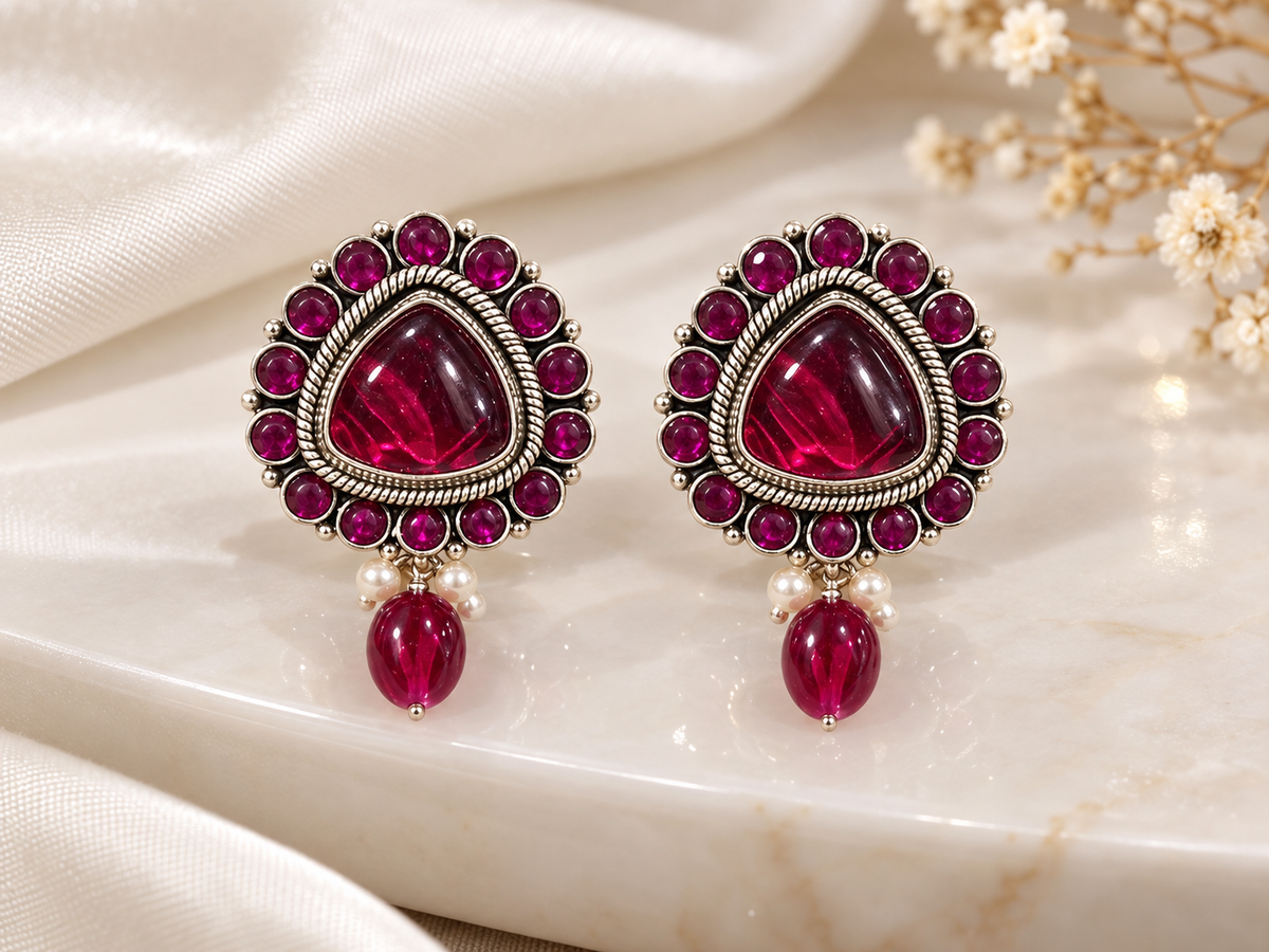 Ruby Pearl Royale Necklace Set